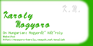 karoly mogyoro business card